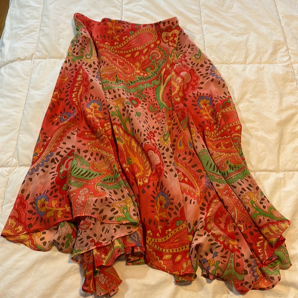 Bandolino Paisley Flowy Skirt